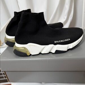 Balenciaga Black and White Sock Sneakers